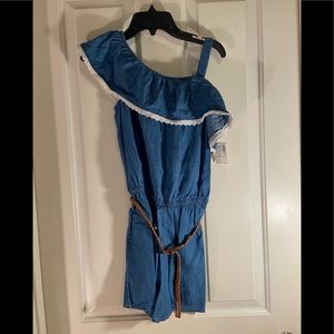 Justice Girls Denim Off the Shoulder Romper